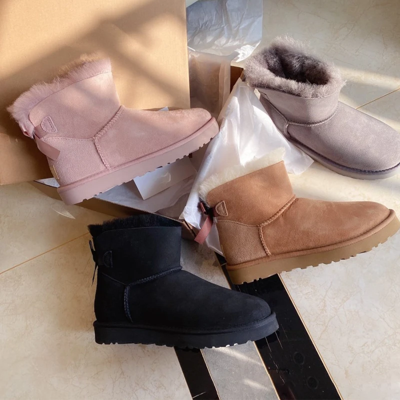 Wholesale Custom Fashion Ladies Sheepskin Kids Women Winter Snow Ribbon Fur Boots With Bow 2022
Wholesale Custom Fashion Ladies Sheepskin Kids Women Winter Snow Ribbon Fur Boots With Bow 2022