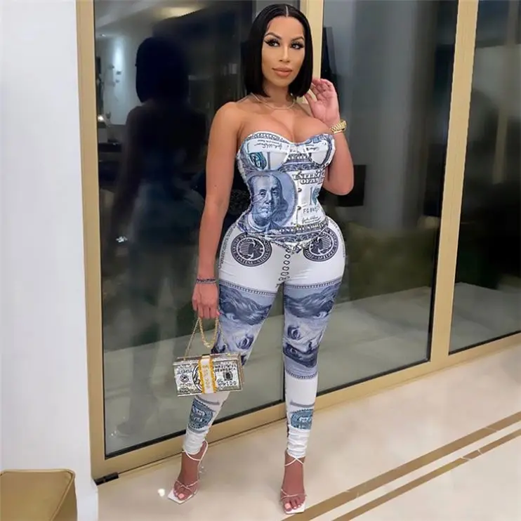 New Arrival Strapless Money Sexy Women One Piece Jumpsuits And Rompers 2021 Women Jumpsuit
New Arrival Strapless Money Sexy Women One Piece Jumpsuits And Rompers 2021 Women Jumpsuit