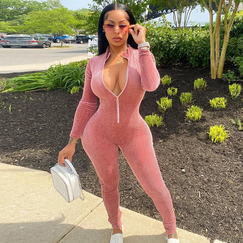 C0258 Autumn new solid color stand collar long sleeve high waist slim fit jumpsuit women
C0258 Autumn new solid color stand collar long sleeve high waist slim fit jumpsuit women