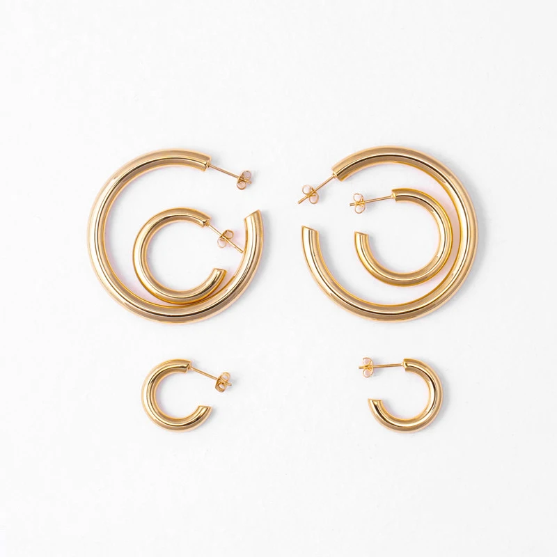 Trendy Stainless Steel Hypoallergenic Gold Stud Earrings Chunky Thick Round Circle Hoop Earrings Minimalist Jewelry, Gold,silver
Trendy Stainless Steel Hypoallergenic Gold Stud Earrings Chunky Thick Round Circle Hoop Earrings Minimalist Jewelry, Gold,silver