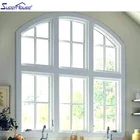 Commercial system arched design fixed window with decoration bar for hotel project