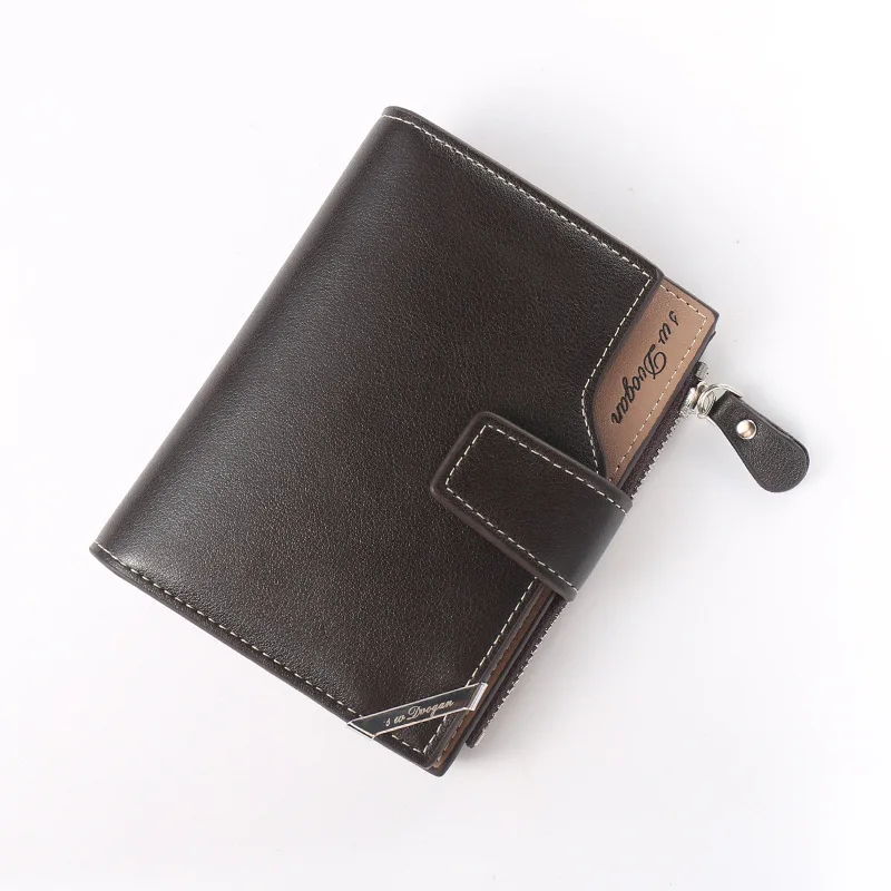 2021 Hot style high quality zipper hasp multi-card short pu leather wallet men, Black/chocolate
2021 Hot style high quality zipper hasp multi-card short pu leather wallet men, Black/chocolate