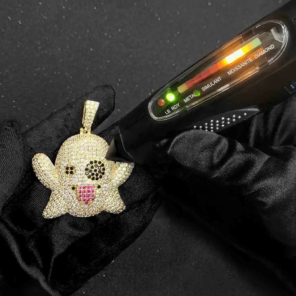 Custom Hip Hop Punk S925 Silver 10k 14k Gold Pure White Yellow Moissanite Diamond Halloween Ghost Pendant Necklace, Picture
Custom Hip Hop Punk S925 Silver 10k 14k Gold Pure White Yellow Moissanite Diamond Halloween Ghost Pendant Necklace, Picture