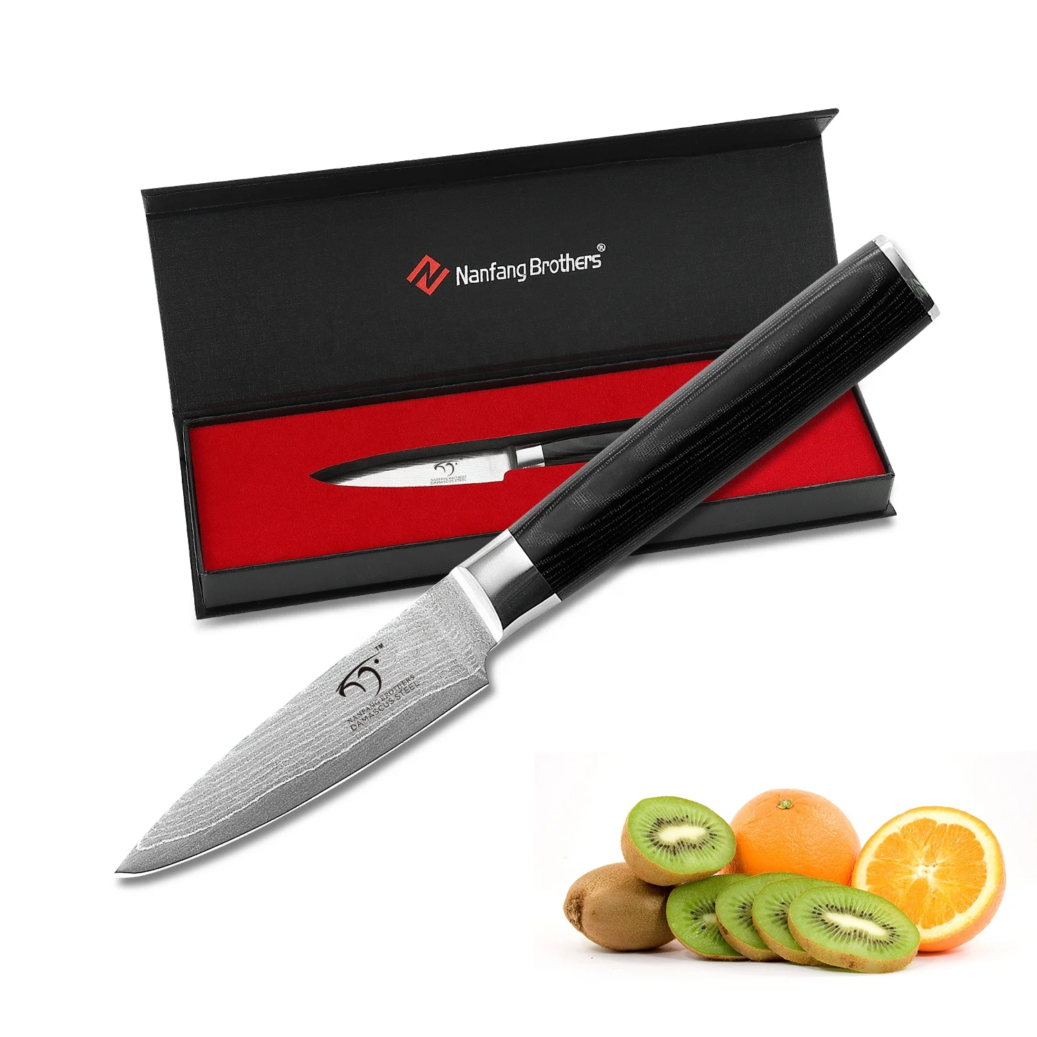 3.5 inch Kitchen Damascus Paring Knife for VG-10 Steel and Comfortable Ergonomic Wood Handle
3.5 inch Kitchen Damascus Paring Knife for VG-10 Steel and Comfortable Ergonomic Wood Handle