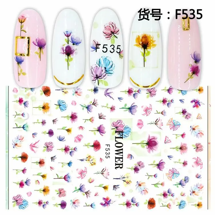 F535-544 Flower Nail Art Decals 3D Manicure Applique Nail Stickers for Nail Decoration, As picture
F535-544 Flower Nail Art Decals 3D Manicure Applique Nail Stickers for Nail Decoration, As picture