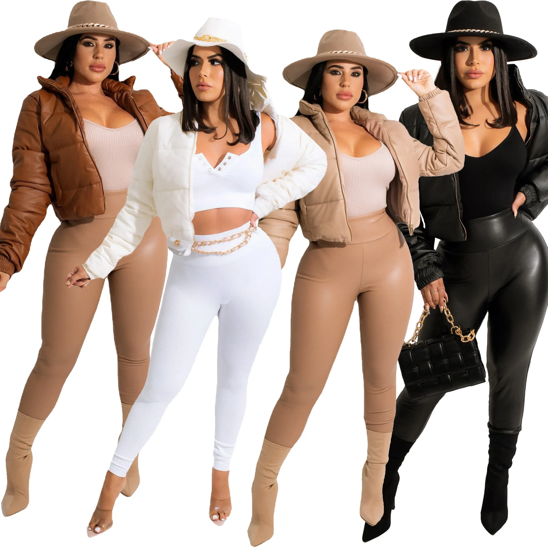 Winter Clothes For Women 2021 Coat Pu Leather Jackets For Ladies Black Cropped Puffer Jacket, Picture
Winter Clothes For Women 2021 Coat Pu Leather Jackets For Ladies Black Cropped Puffer Jacket, Picture