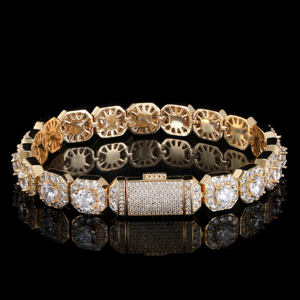 Hip Hop Diamond Bracelet 10mm Iced Out Chain Square Zircon Gold Clustered Tennis Bracelet Pulsera De Hombres, Gold/silver color
Hip Hop Diamond Bracelet 10mm Iced Out Chain Square Zircon Gold Clustered Tennis Bracelet Pulsera De Hombres, Gold/silver color