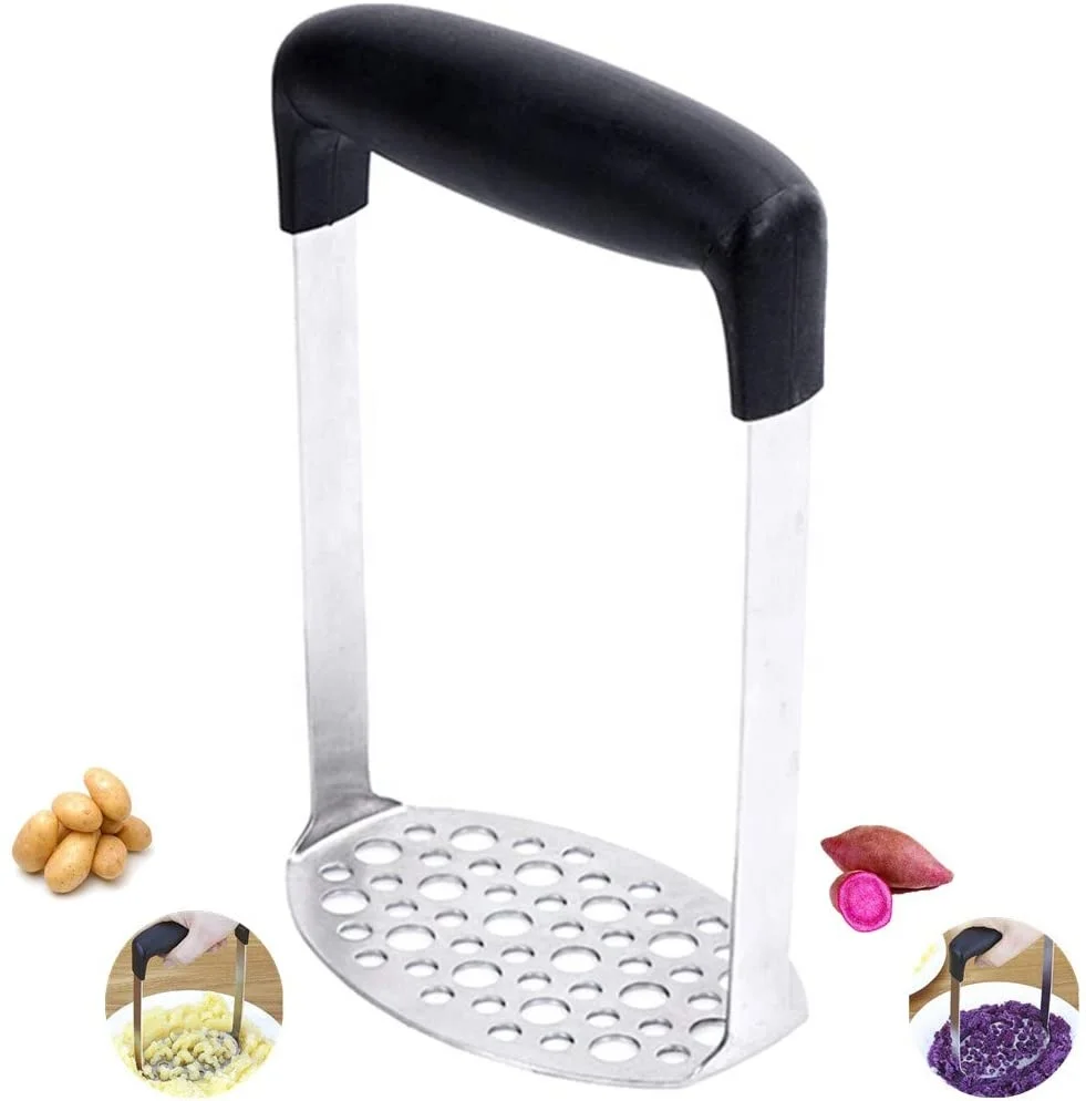 Potato Masher Heavy Duty Stainless Steel Potato Ricer with Broad and Ergonomic Horizontal Handle Industrial Potato Masher, Silver
Potato Masher Heavy Duty Stainless Steel Potato Ricer with Broad and Ergonomic Horizontal Handle Industrial Potato Masher, Silver