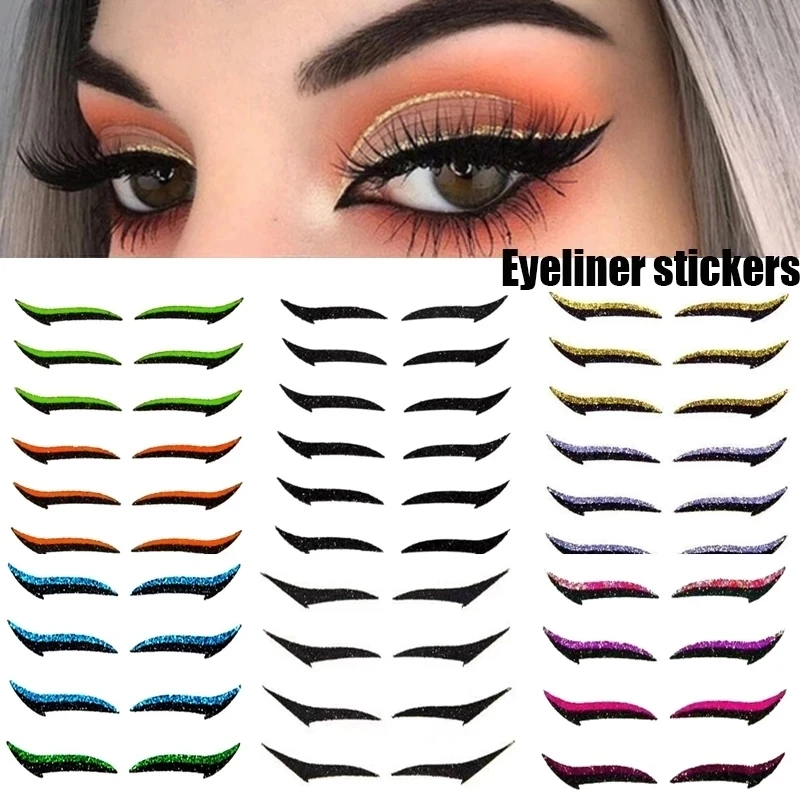 New 5 Pairs Reusable Glitter Eyeliner Eyelash Stickers Waterproof Eye Liner and Eyelash Stickers For Eyes Makeup, Silver /black /orange/gold/ green/blue/purple/grey/orange red
New 5 Pairs Reusable Glitter Eyeliner Eyelash Stickers Waterproof Eye Liner and Eyelash Stickers For Eyes Makeup, Silver /black /orange/gold/ green/blue/purple/grey/orange red