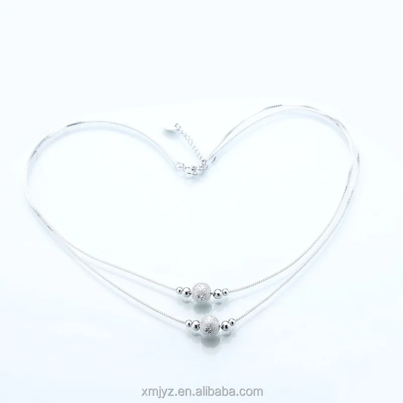 Certified Pure Silver S990 Qixi Lucky Beads Double-Layer Chain Set Sterling Silver Clavicle Chain For Girlfriend Couple
Certified Pure Silver S990 Qixi Lucky Beads Double-Layer Chain Set Sterling Silver Clavicle Chain For Girlfriend Couple
