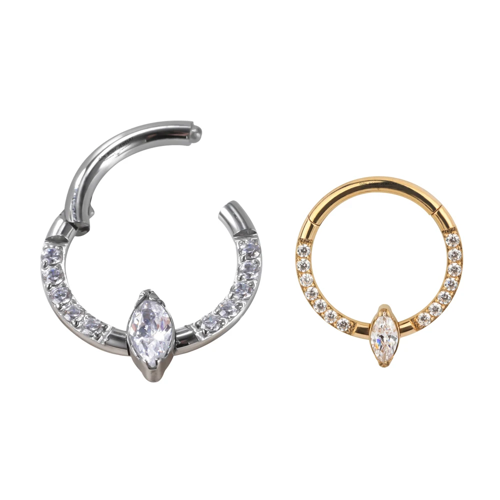 

ASTM F136 G23 Titanium Segment Hinged Septum Clicker Designer Nose Rings Hoop Body Piercing Jewelry