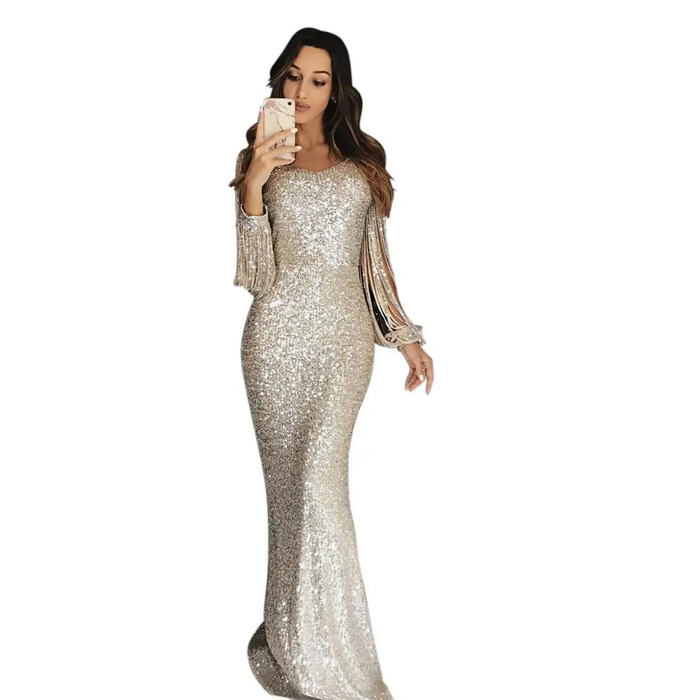 Wholesale Long Sleeves Women Sequin Fringe Sleeve Party Maxi Elegant Party Evening Dress, Blue/red/black
Wholesale Long Sleeves Women Sequin Fringe Sleeve Party Maxi Elegant Party Evening Dress, Blue/red/black