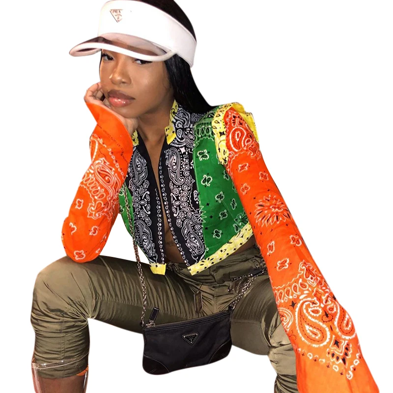 MS527 Fall Winter Trendy women clothes 2021 streetwear bandana printed cropped jacket with zipper ladies coat, Picture
MS527 Fall Winter Trendy women clothes 2021 streetwear bandana printed cropped jacket with zipper ladies coat, Picture