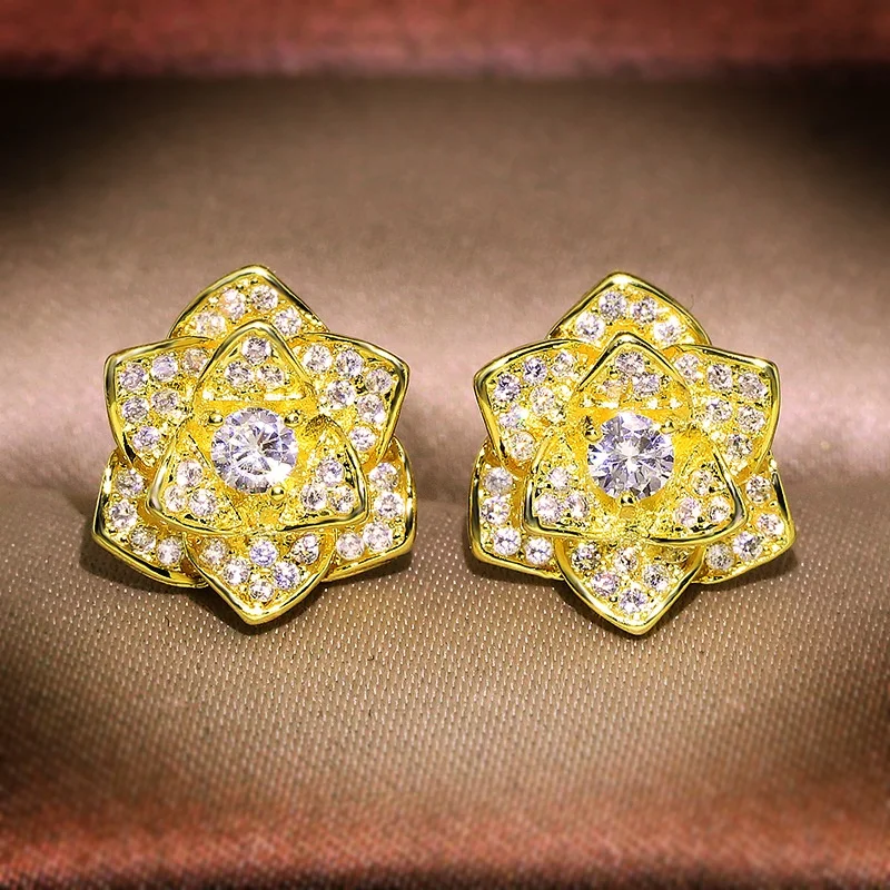 women stud earrings with full cubic zirconia zircon rose shape gold color new Jewelry Mom Gift office ladies earrings
women stud earrings with full cubic zirconia zircon rose shape gold color new Jewelry Mom Gift office ladies earrings