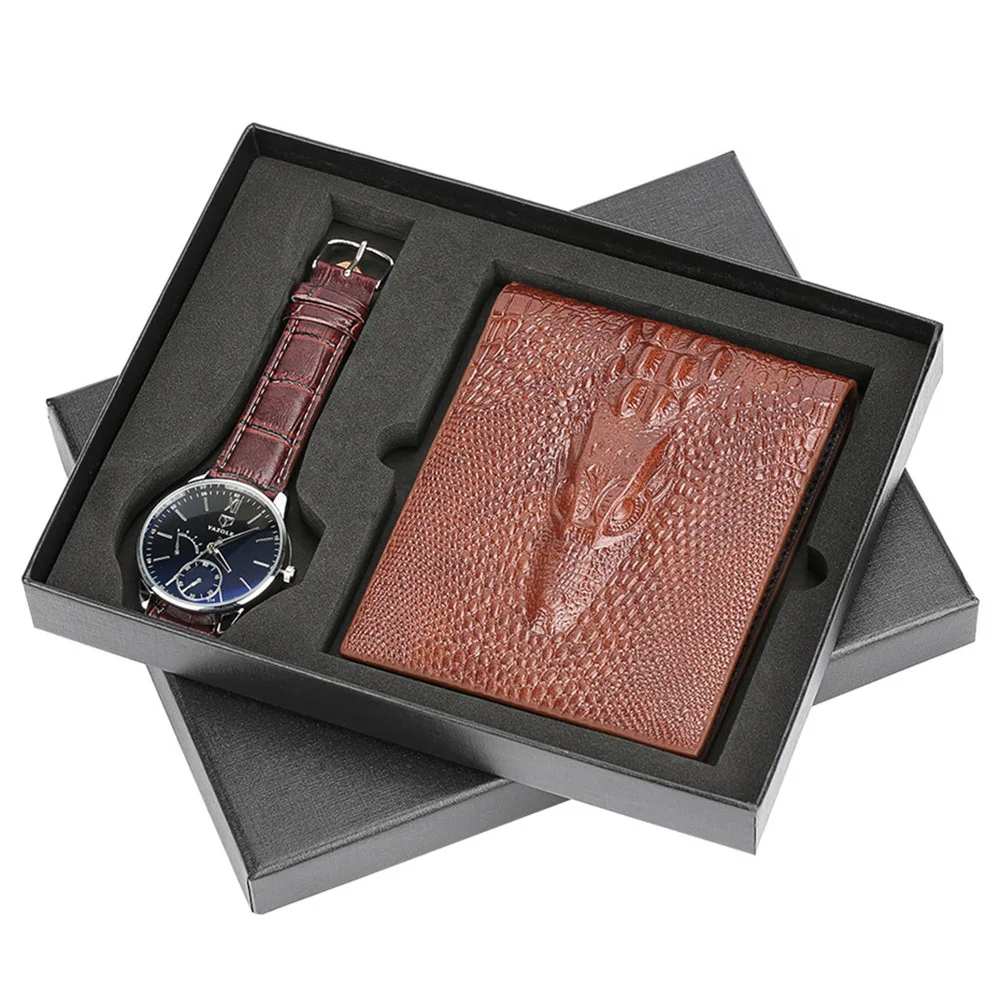 Black Friday Watch Leather Wallet Band Men's Quartz Wrist watch Present for Father Boyfriend Brown Leather Wallet Gift Set
Black Friday Watch Leather Wallet Band Men's Quartz Wrist watch Present for Father Boyfriend Brown Leather Wallet Gift Set