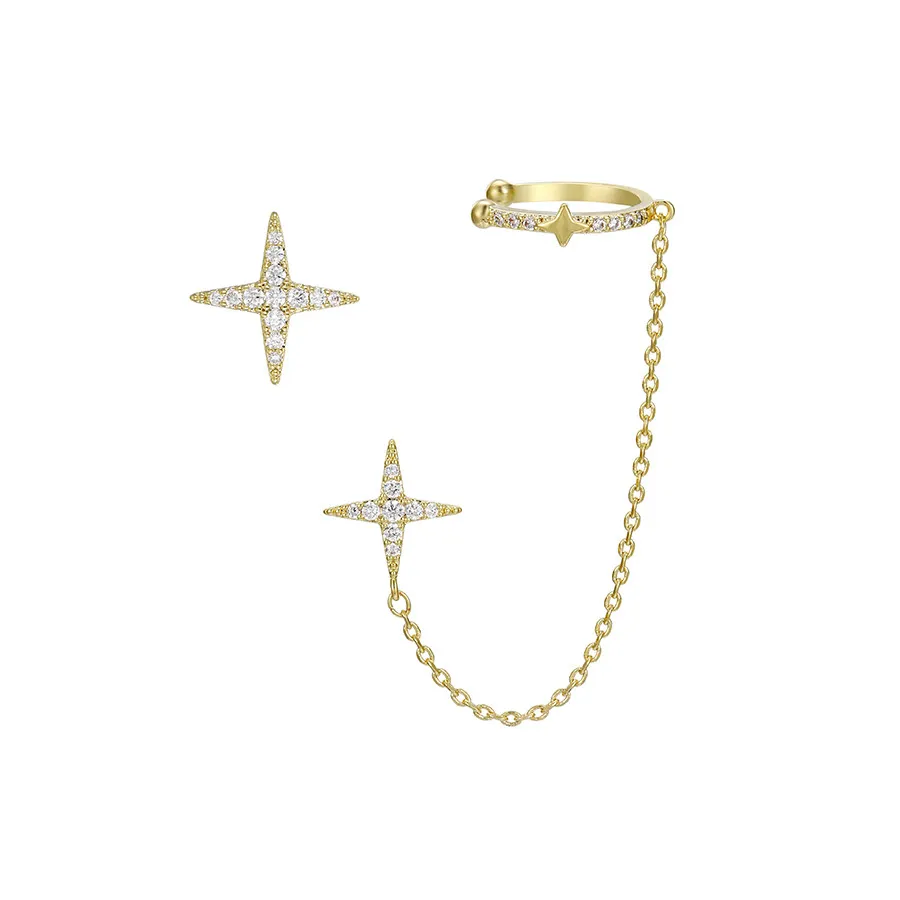 earring-555 xuping jewelry simple chain personality lady ear clip earrings four-pointed star 14K gold-plated diamond earrings
earring-555 xuping jewelry simple chain personality lady ear clip earrings four-pointed star 14K gold-plated diamond earrings