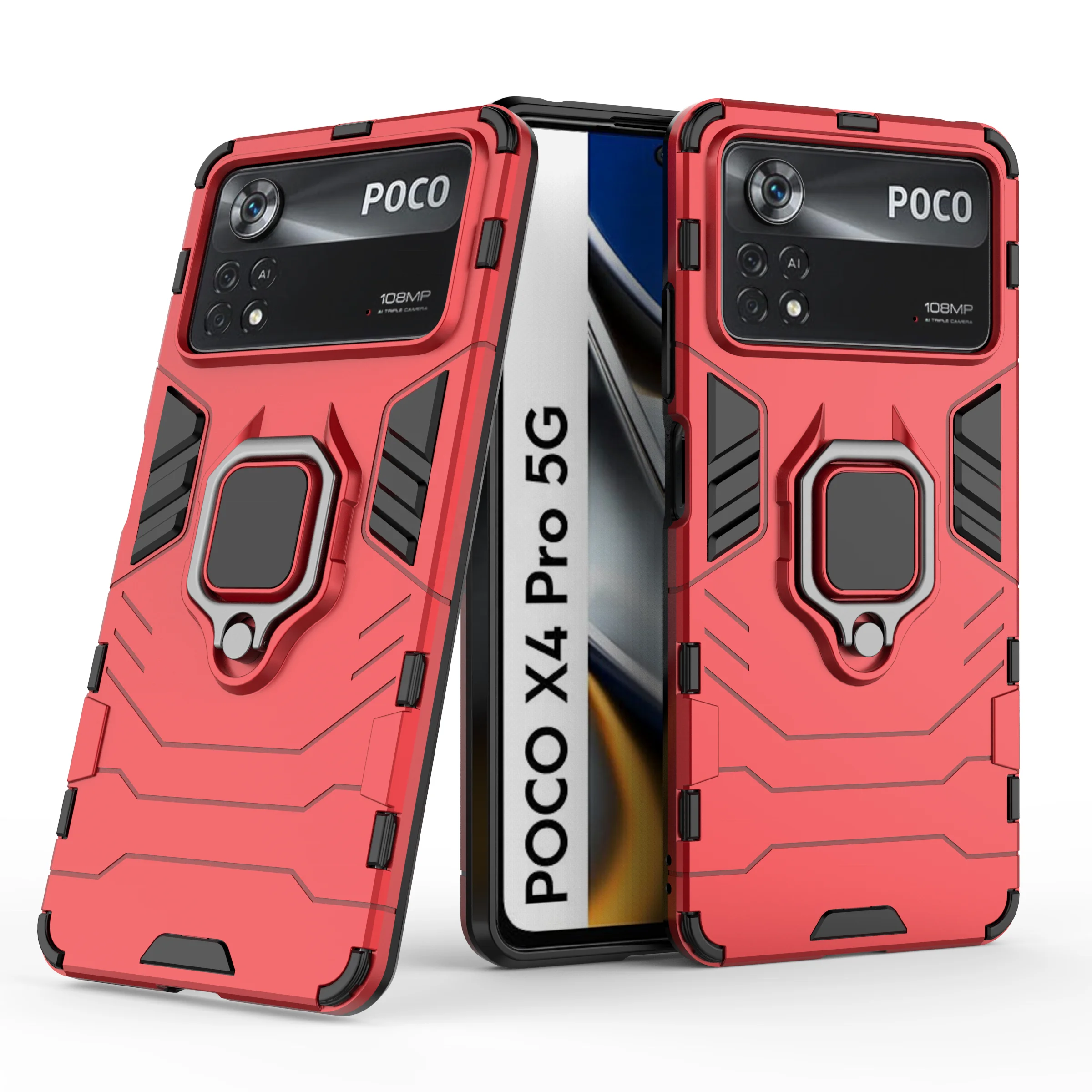 Phone case manufacturer pc tpu metal magnet ring holder phone case for Xiaomi poco x4 pro 5g case, Multi colors
Phone case manufacturer pc tpu metal magnet ring holder phone case for Xiaomi poco x4 pro 5g case, Multi colors