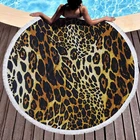 9 Colors Beach Blanket Tassel Striped Circle Towels Printed Women Shawl Yoga Mat Picnic Rugs Round Beach Towel