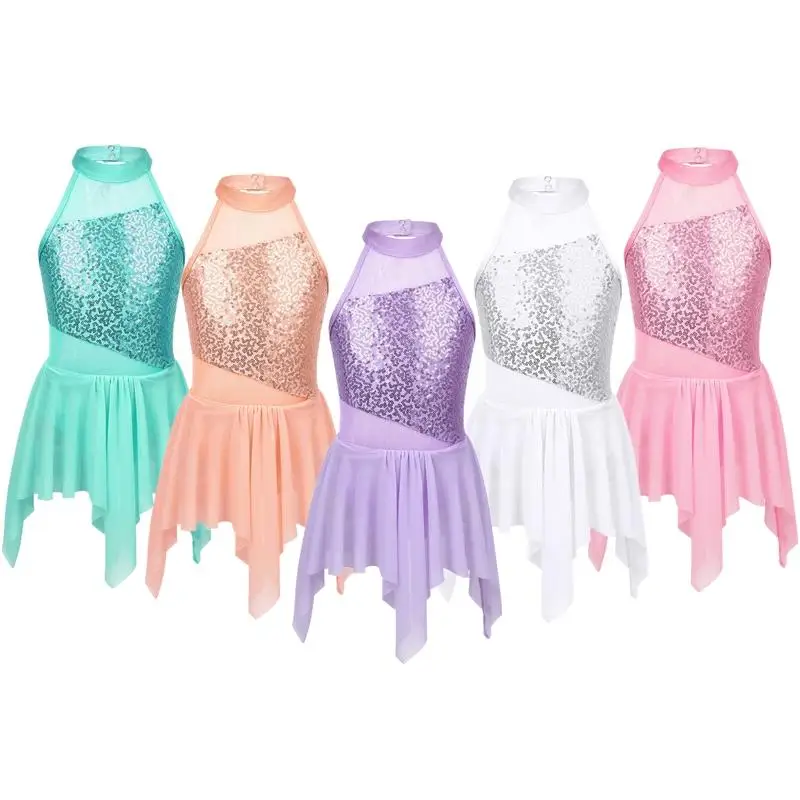 New Arrived Girls Sleeveless Sequins Asymmetrical Dance Skating Gymnastics Ballte Performance Dress
New Arrived Girls Sleeveless Sequins Asymmetrical Dance Skating Gymnastics Ballte Performance Dress
