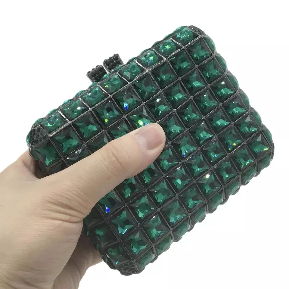 Luxury Women Plaid Green Crystal Clutch Bags MINI Minaudiere Rhinestone Purses Wedding Evening Bag Party Diamond Dinner Handbags, Green gold
Luxury Women Plaid Green Crystal Clutch Bags MINI Minaudiere Rhinestone Purses Wedding Evening Bag Party Diamond Dinner Handbags, Green gold