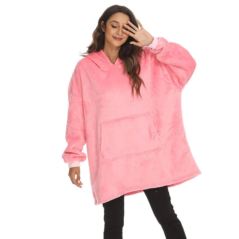 Winter TV Soft Fuzzy Pink Lady Solid Color Flannel Sherpa Women Oversize Hoodie Blanket
Winter TV Soft Fuzzy Pink Lady Solid Color Flannel Sherpa Women Oversize Hoodie Blanket