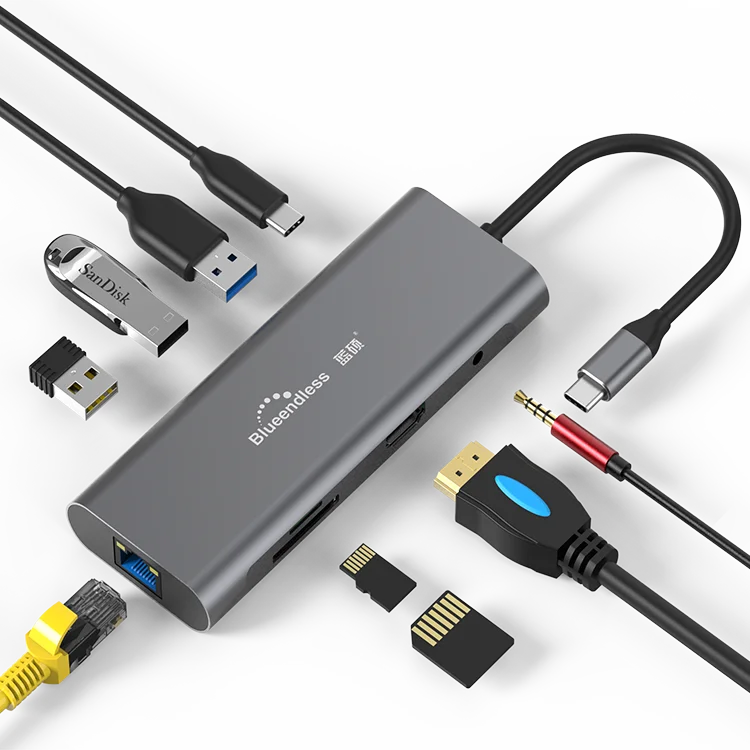 Best Price USB 3.1 Type C Hub Small size USB-C Hub to USB 3.0 Converter 9 in 1 Multi-Ports Hub type C Adapter for Macbook, Gray
Best Price USB 3.1 Type C Hub Small size USB-C Hub to USB 3.0 Converter 9 in 1 Multi-Ports Hub type C Adapter for Macbook, Gray