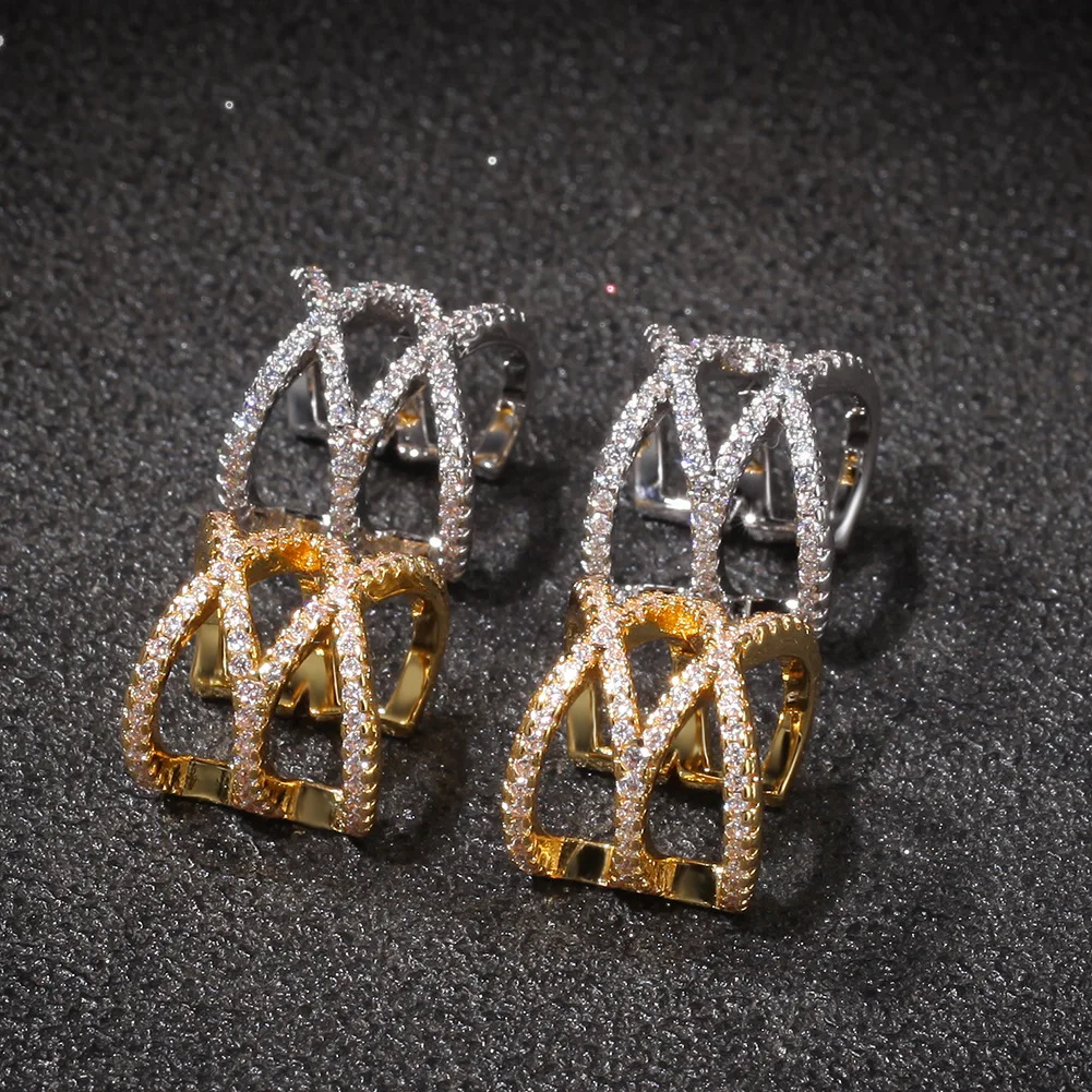 Punk Hip Hop Geometric Cross Earrings Micro Paved Cubic Zircon Metal Ear clip Fashion Earrings Party Jewelry Gift
Punk Hip Hop Geometric Cross Earrings Micro Paved Cubic Zircon Metal Ear clip Fashion Earrings Party Jewelry Gift