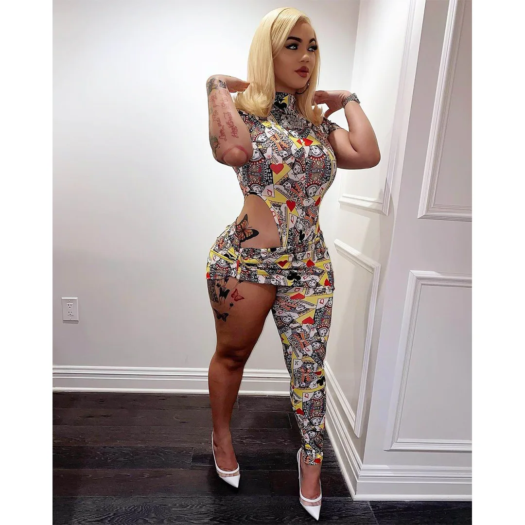 Free Shipping R03003 - 2021 new arrival women bodycon short sleeve printed jumpsuit
Free Shipping R03003 - 2021 new arrival women bodycon short sleeve printed jumpsuit