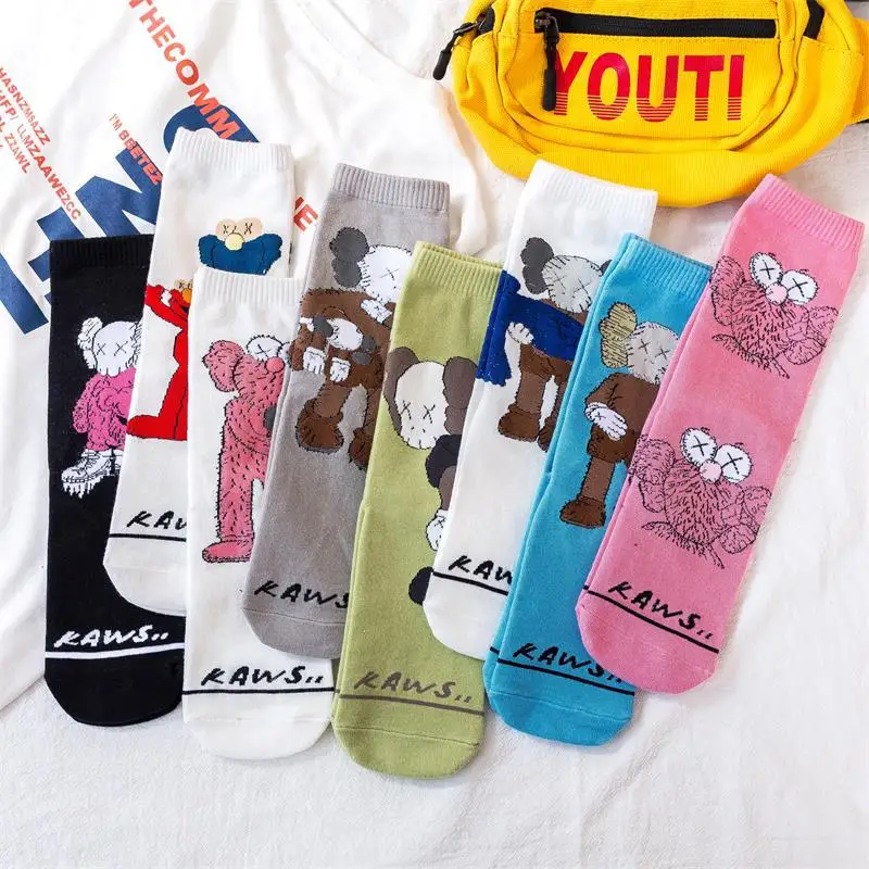 

Spring and summer Sesame Street tide socks graffiti tube socks cartoon cotton socks women, Custom color