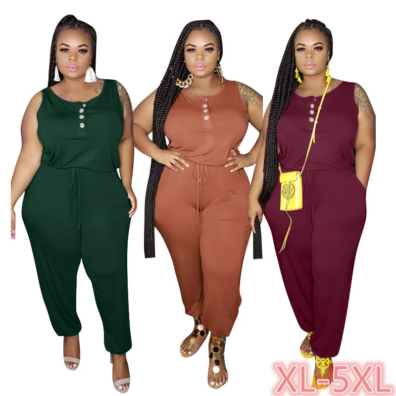 Large stock Woven loose casual solid color jumpsuit 3XL 4XL 5XL plus size women jumpsuit
Large stock Woven loose casual solid color jumpsuit 3XL 4XL 5XL plus size women jumpsuit