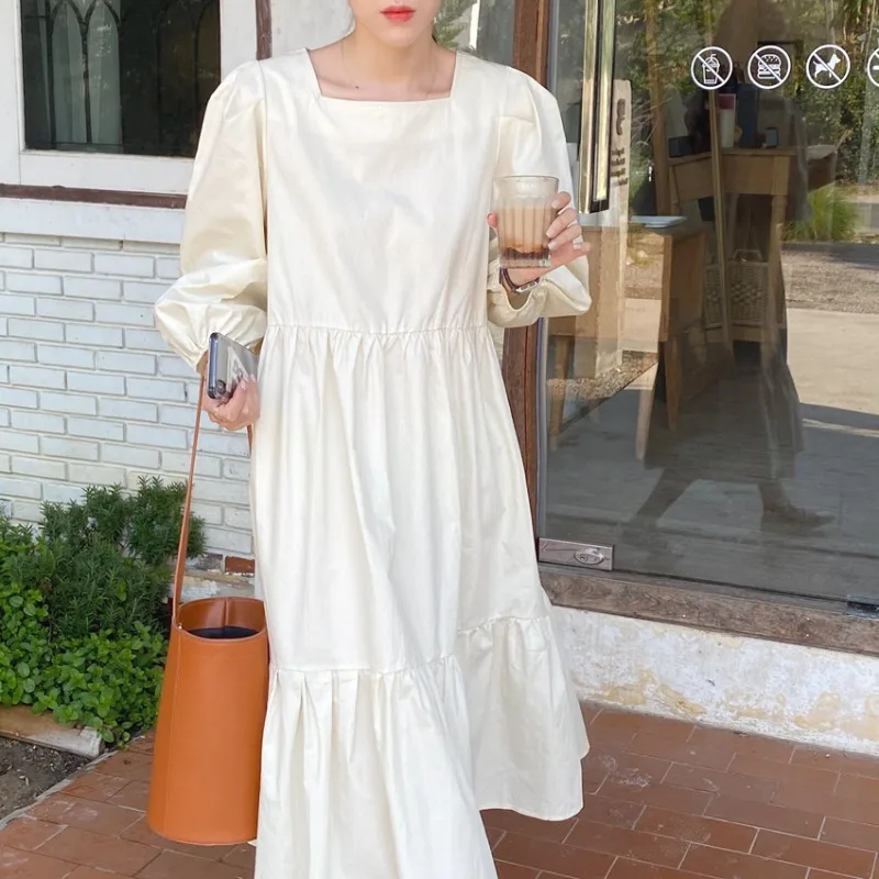 Wholesale 2021 Spring and Summer Korean Casual Loose Female Dress Elegant Temperament Square Neck A-line Female Dress, Apricot,coffee
Wholesale 2021 Spring and Summer Korean Casual Loose Female Dress Elegant Temperament Square Neck A-line Female Dress, Apricot,coffee