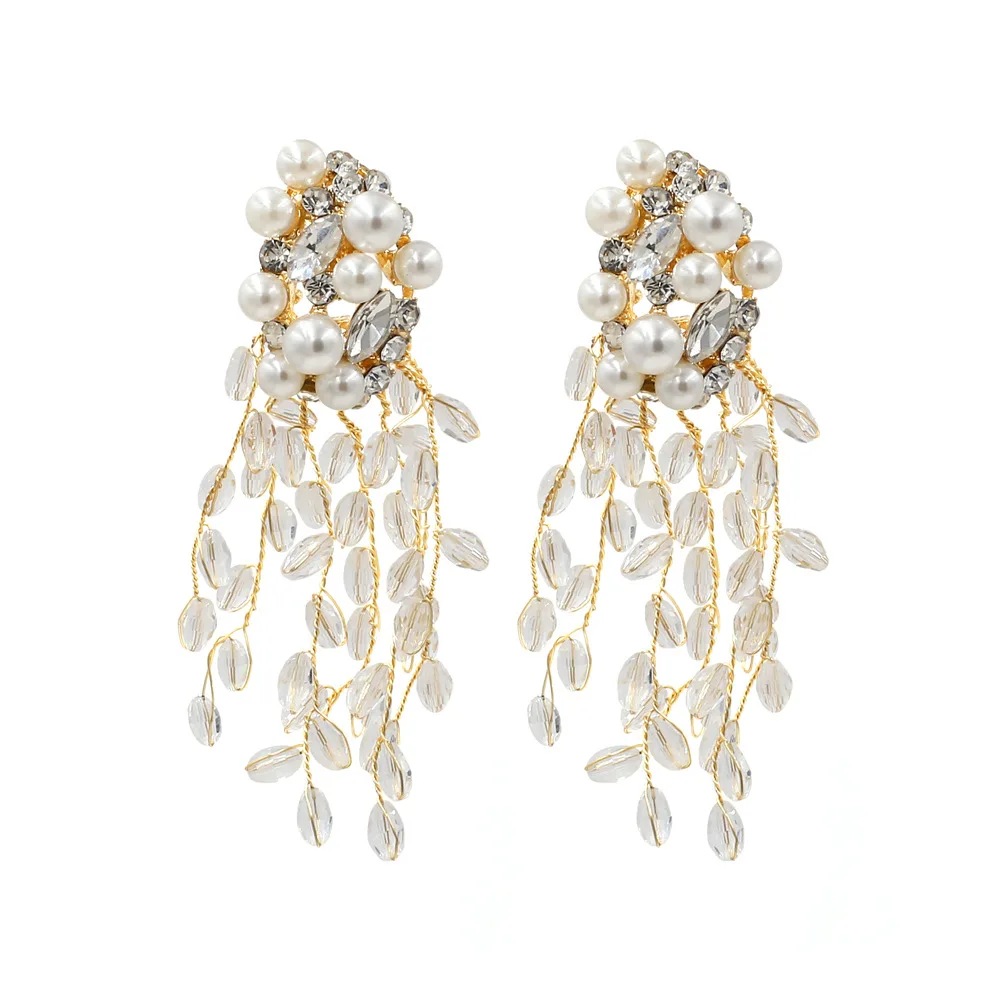 JUHU Hot selling star street shooting long crystal tassel earrings fashion personality pearl flower earrings wholesale for women, Colorful
JUHU Hot selling star street shooting long crystal tassel earrings fashion personality pearl flower earrings wholesale for women, Colorful
