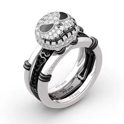 2021 New Arrival Fashion Black Silver Diamond Rings Jewelry Gift Personality Skeleton Rings for Women Men, As picture shows
2021 New Arrival Fashion Black Silver Diamond Rings Jewelry Gift Personality Skeleton Rings for Women Men, As picture shows