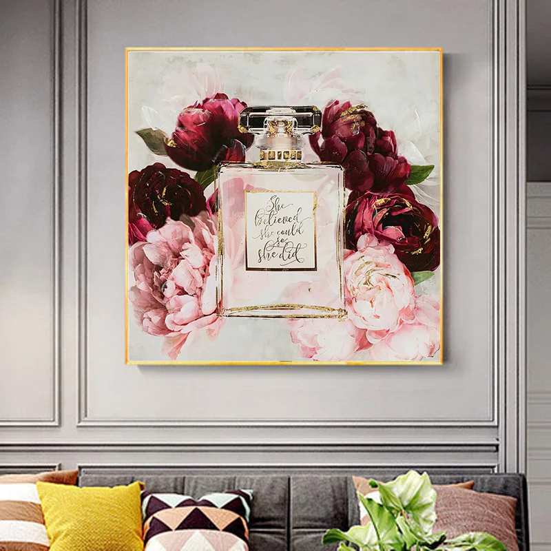 Nordic Rose Flower and Fashion Perfume Artwork Wall Art Picture and Posters Print on Canvas Oil painting For home Bedroom decor
Nordic Rose Flower and Fashion Perfume Artwork Wall Art Picture and Posters Print on Canvas Oil painting For home Bedroom decor