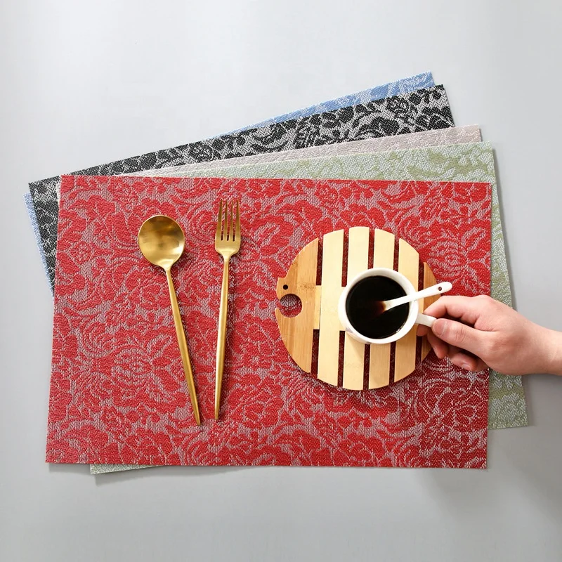 i@home red anti slip luxury heat resistant hotel table mat pvc placemats for dining table, Black/red/beige
i@home red anti slip luxury heat resistant hotel table mat pvc placemats for dining table, Black/red/beige