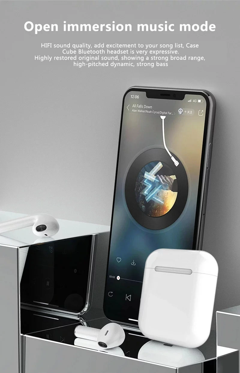 OEM Colorful TWS i12 inpods 12 Wireless earphones HIFI sports Tws earbuds - ANKUX.COM