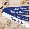 blue sassy sailor trending products white satin bride to be sash for wedding decoration