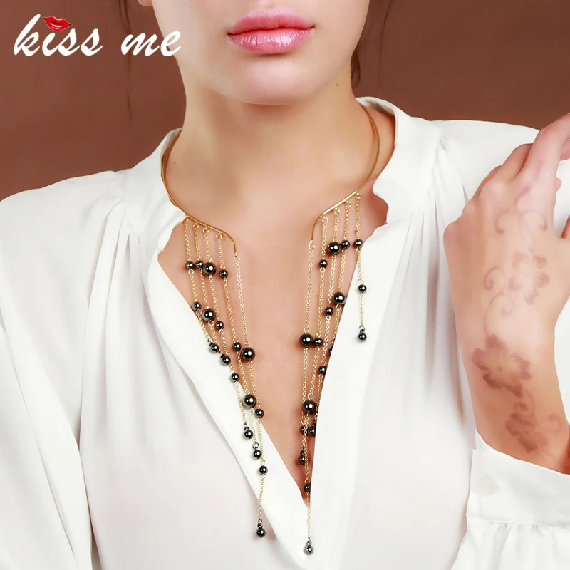 xl01580b High Quality Boho Jewelry Black Beads Tassel Handmade Gold Plated Premium Statement Collar Necklace Choker 2021 Fashion
xl01580b High Quality Boho Jewelry Black Beads Tassel Handmade Gold Plated Premium Statement Collar Necklace Choker 2021 Fashion