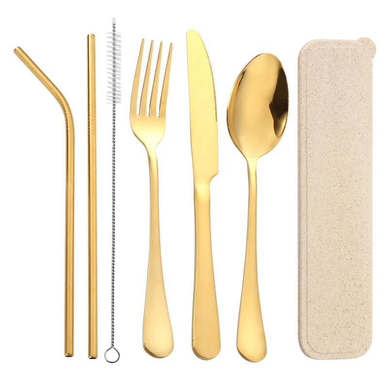 High Quality Travel Utensil Set Stainless Steel Reusable Cutlery Set For Camping, Silver/gold/rose gold/black/blue/purple
High Quality Travel Utensil Set Stainless Steel Reusable Cutlery Set For Camping, Silver/gold/rose gold/black/blue/purple