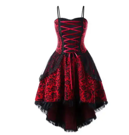 de talla grande Lace Up Dip Hem corse vestido estilo gotico Cosplay vestido femenino Mujer vestido de fiesta encaje traje, As picture show
de talla grande Lace Up Dip Hem corse vestido estilo gotico Cosplay vestido femenino Mujer vestido de fiesta encaje traje, As picture show