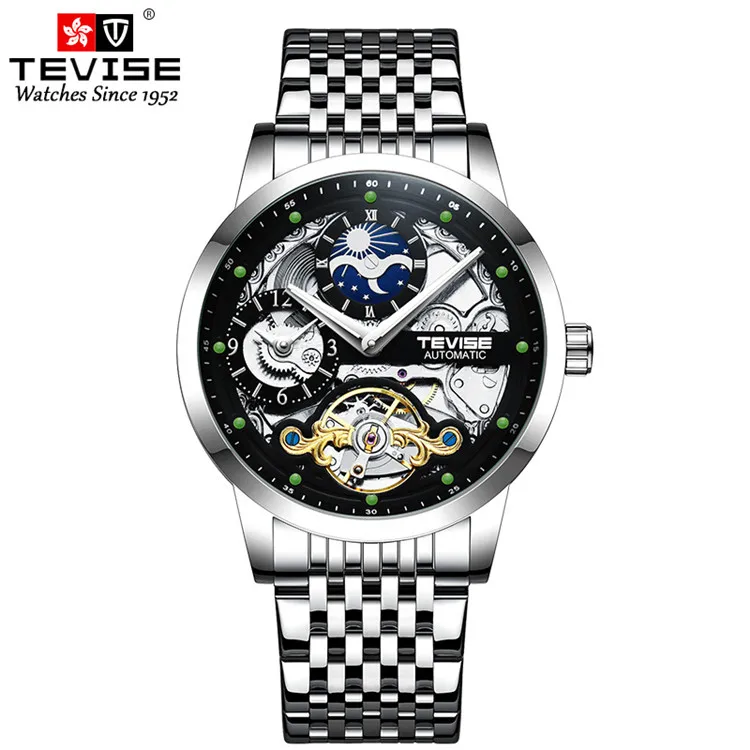 Switzerland OEM Top Brand Men Wrist Hollow Tourbillon Reloj Luxury Moon Phase Black Color Dual Time Mechanical Watch, Optional
Switzerland OEM Top Brand Men Wrist Hollow Tourbillon Reloj Luxury Moon Phase Black Color Dual Time Mechanical Watch, Optional