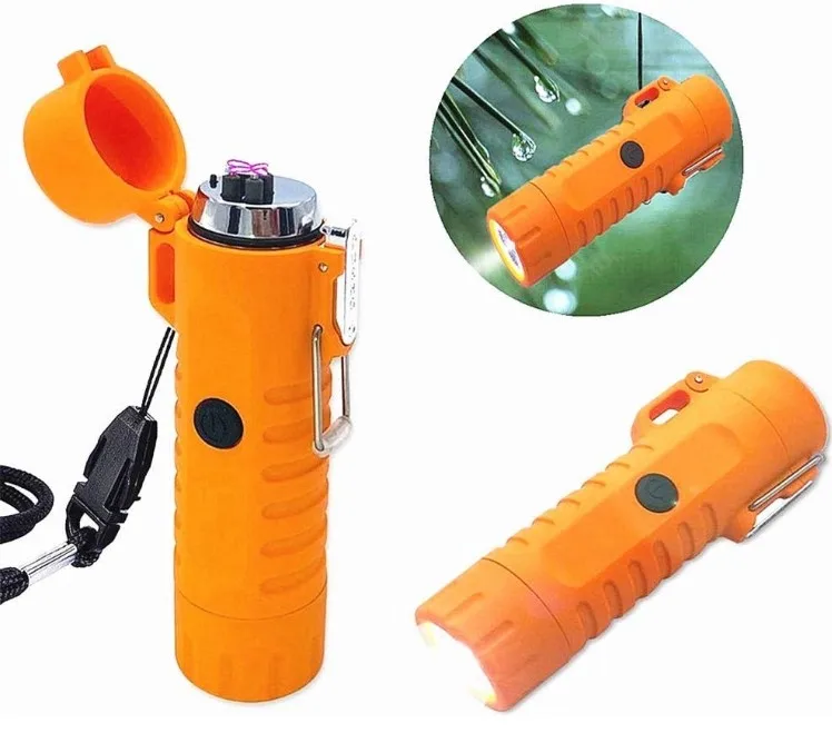 

Waterproof Tesla Flameless Windproof Outdoor USB Cigarettes Lighter Outdoor ARC Lighter For Camping BBQ