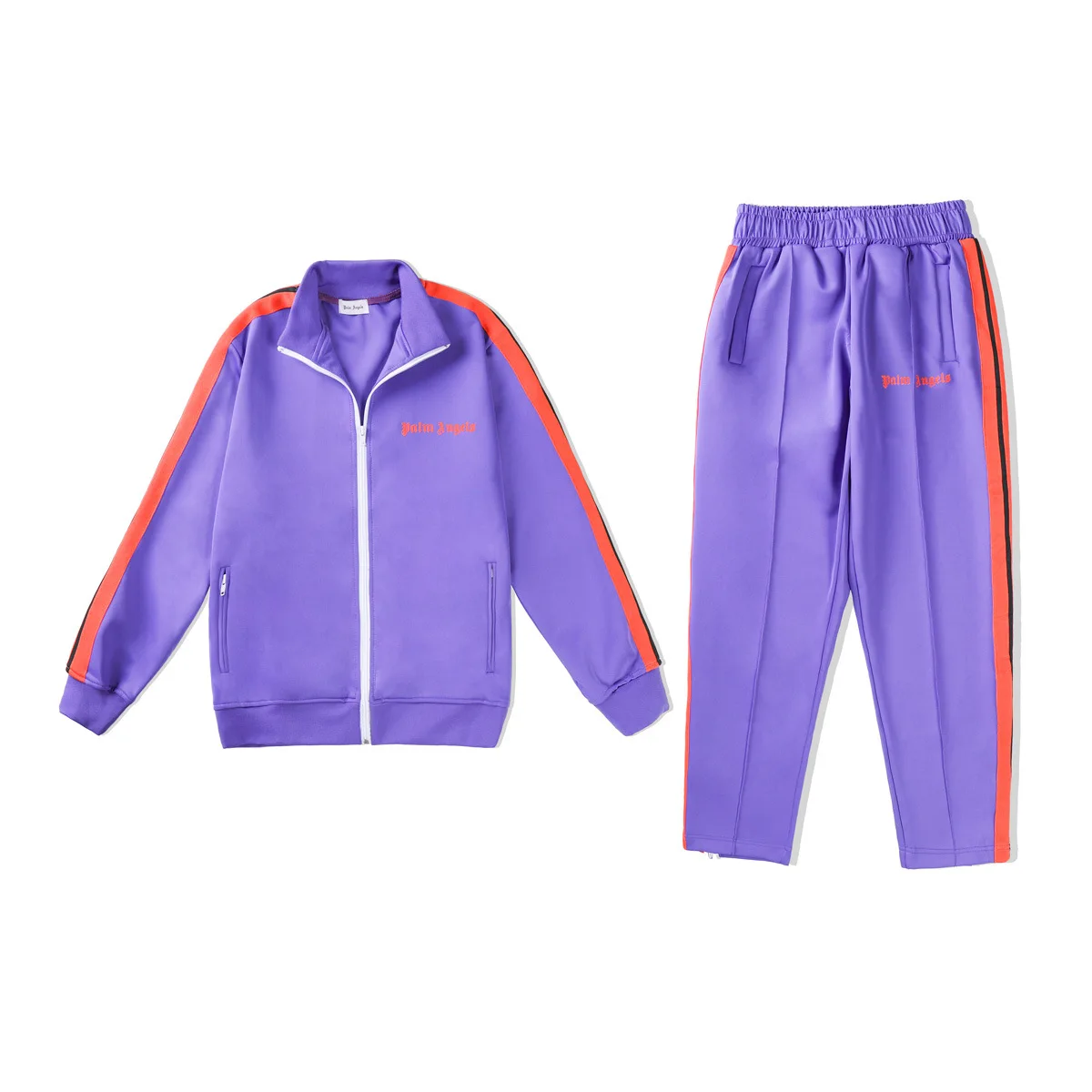 

Palm angel tracksuit--2 color striped sportswear casual plus size jacket coat PA jogg men/ women suit letter custom printing