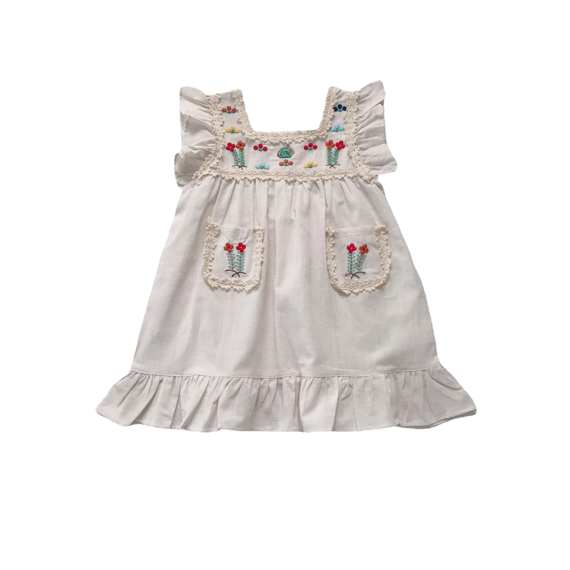 Wholesale High Quality Cute toddler girl Beige Ruffle embroidery Flower dress baby cotton kids dresses, Picture shows
Wholesale High Quality Cute toddler girl Beige Ruffle embroidery Flower dress baby cotton kids dresses, Picture shows