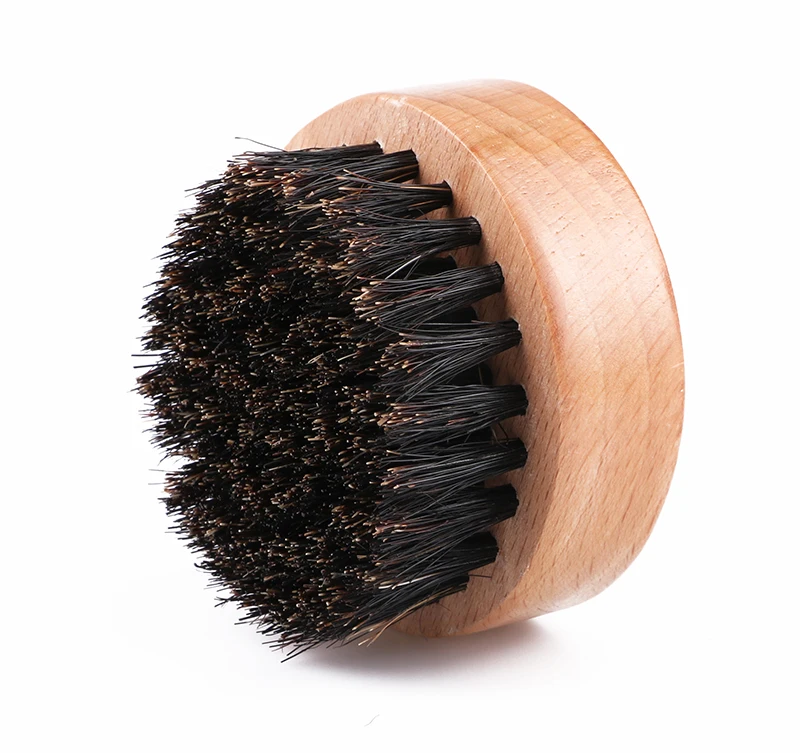 New arrival custom beech wooden ring design bristle round beard brush, Natural wood color
New arrival custom beech wooden ring design bristle round beard brush, Natural wood color