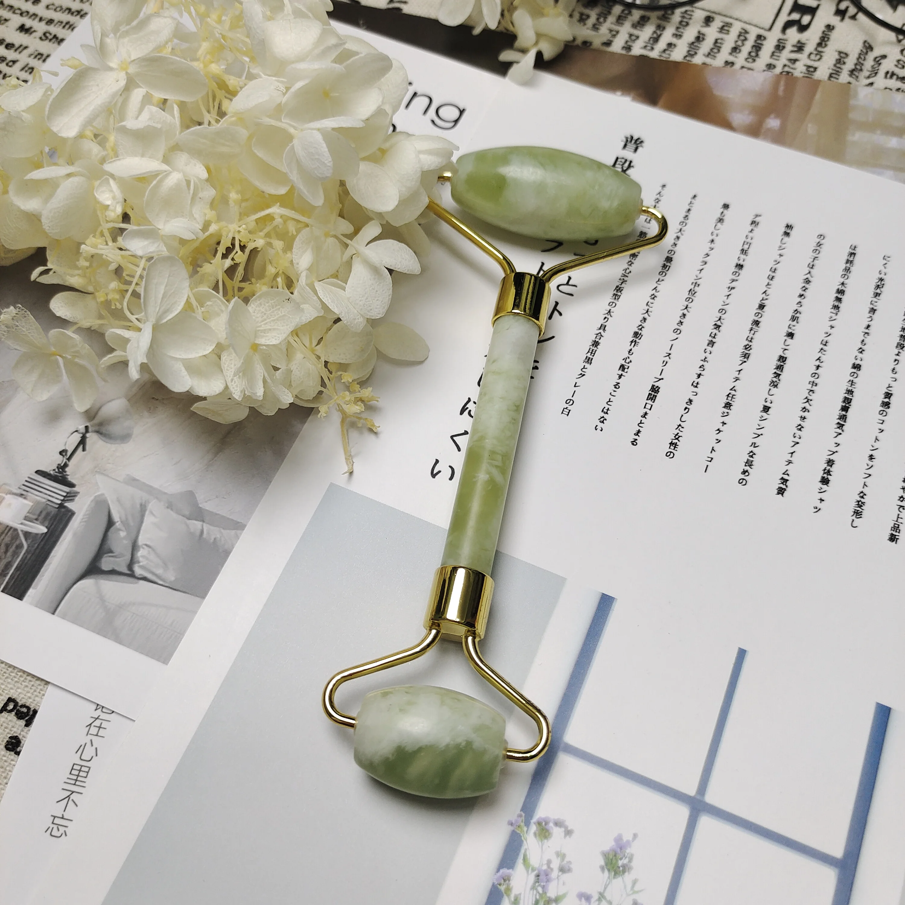 All Natural Xiuyan Milk Green Natural Massaging Stone Tool Double head facial Jade Roller
All Natural Xiuyan Milk Green Natural Massaging Stone Tool Double head facial Jade Roller