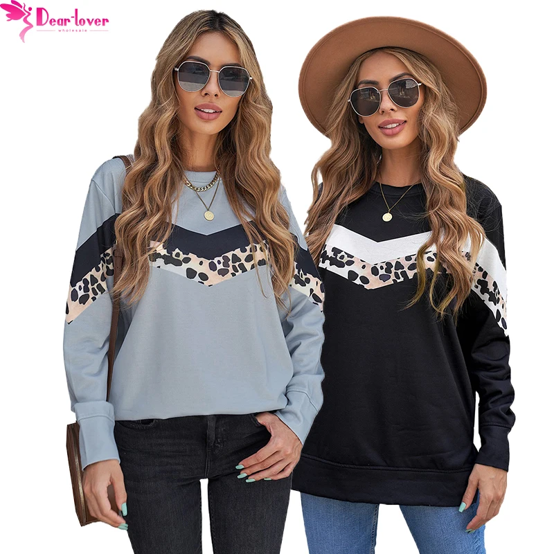 Wholesale Tops For Womens Leopard Color Block Pullover Crew Neck Sweatshirt For Ladies
Wholesale Tops For Womens Leopard Color Block Pullover Crew Neck Sweatshirt For Ladies