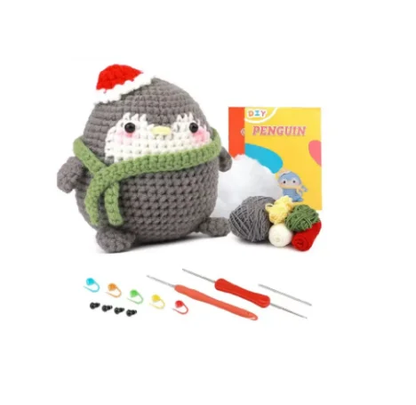 

High Quality DIY Crochet Animal Kit Non-Finished Penguin Plush Toy Exquisite Craft for Beginners