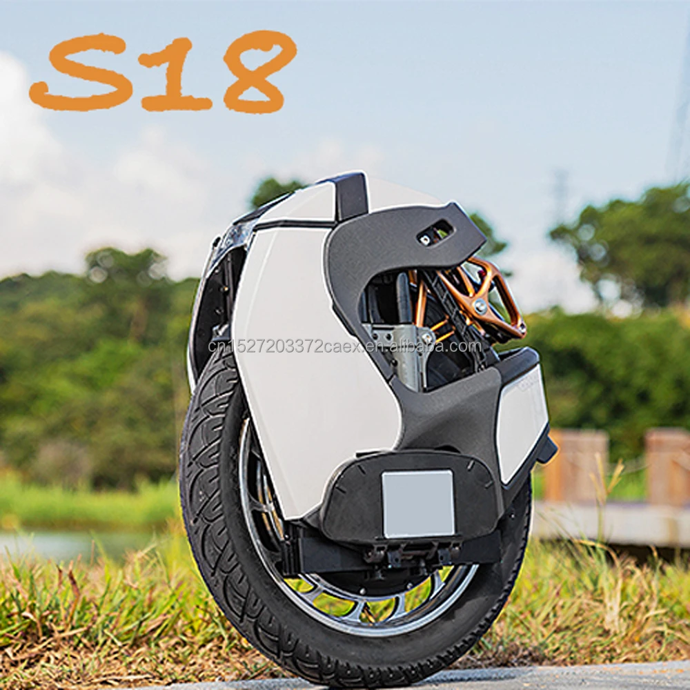 

Original KingsongKS S18 Self Balance Electric Scooter 2200W Motor 50km/h Build-in Handle Unicycle One Wheel Skate Board, Black/white