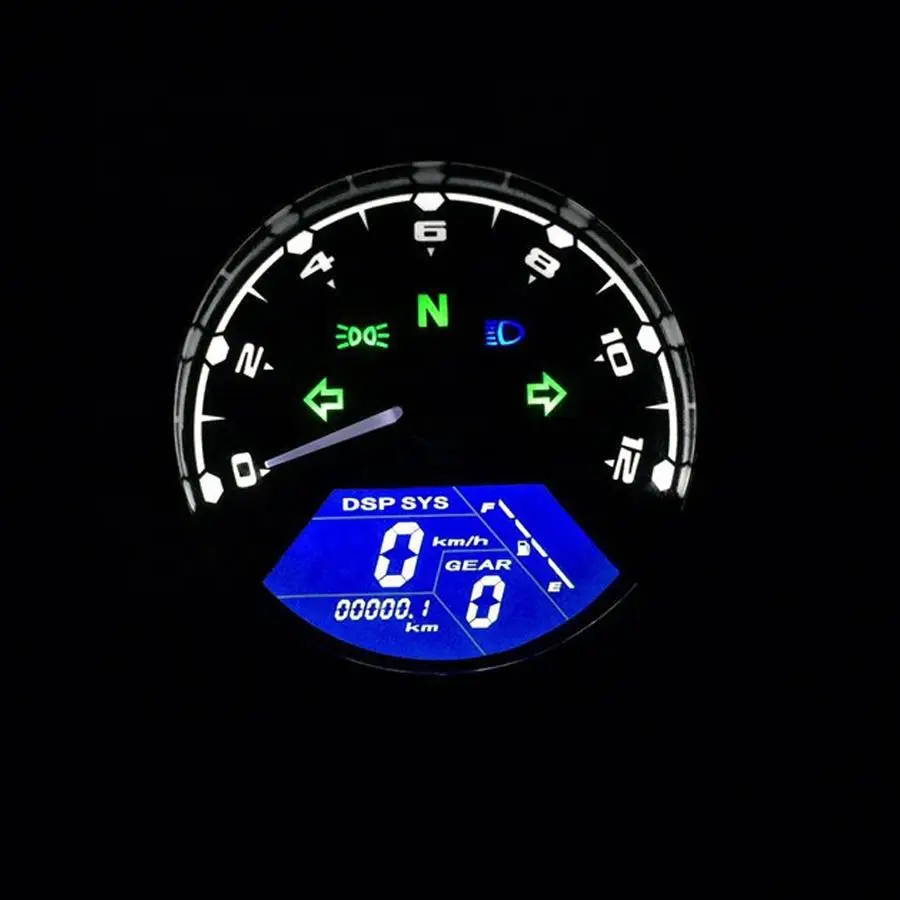 Motorcycle Meter LED digital Indicator light Tachometer Odometer Speedometer Oil Meter Multifunction Motor Instruments New